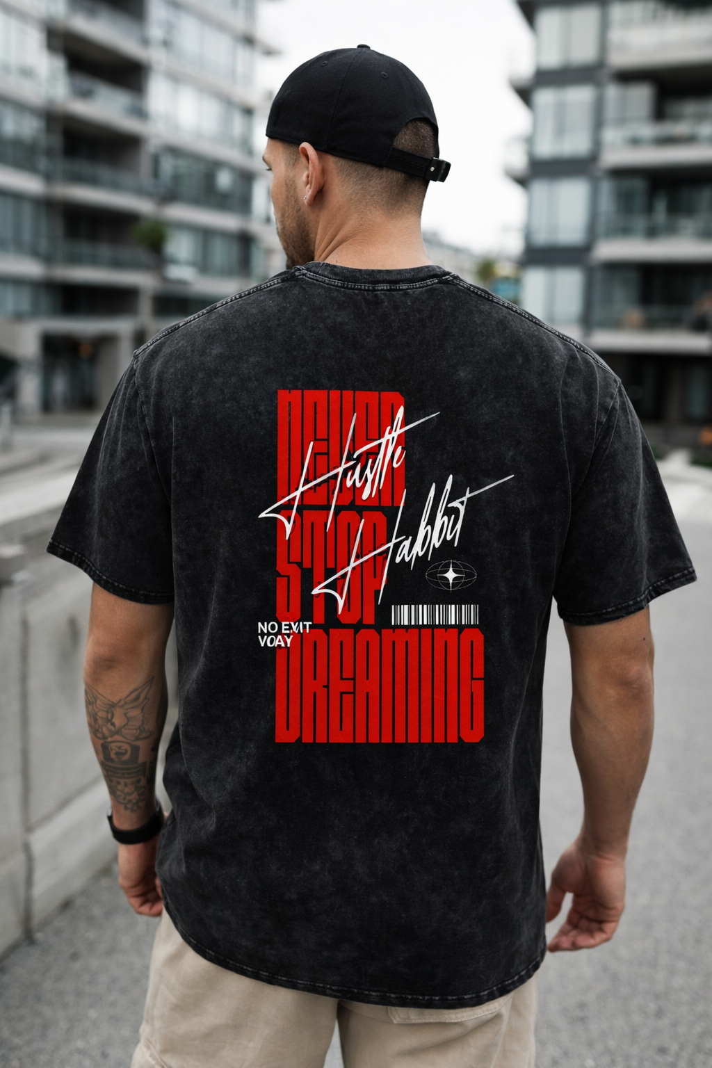 Snow Washed Oversized Cotton T-Shirt